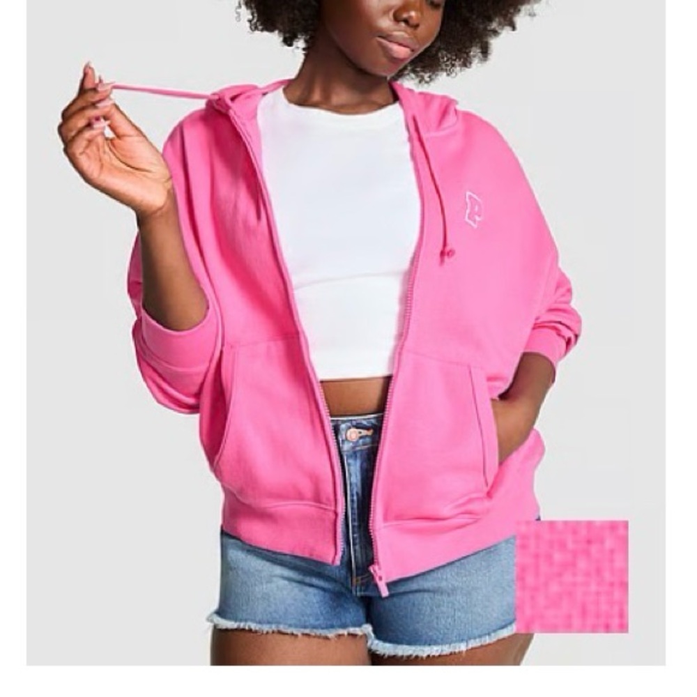 PINK Victoria's Secret campus fleece full-zip Hoodie